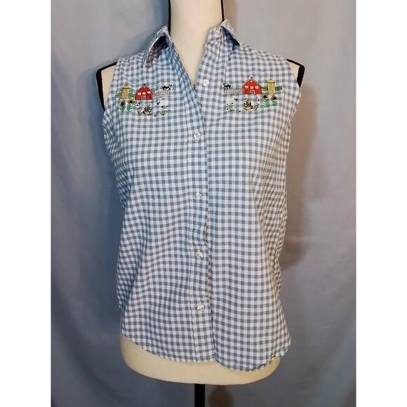 Casey Colman Plaid Sleevelss Shirt - Picture 1 of 5